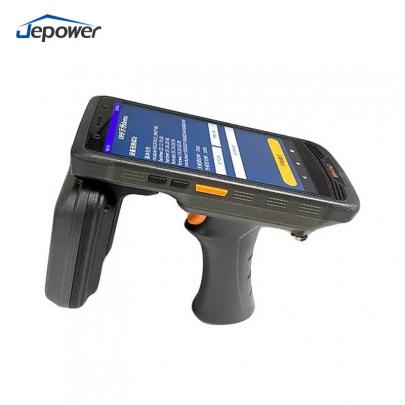  HT518-K55 UHF RFID handheld terminal front view with screen